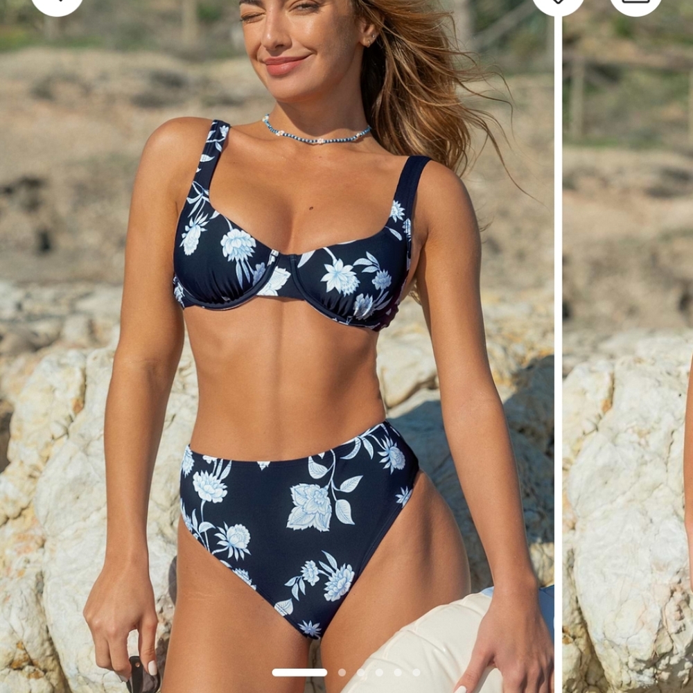 Cupshe Romantic Blue High Waisted Bottoms NWT